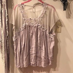 Lavender lace top, size xxl